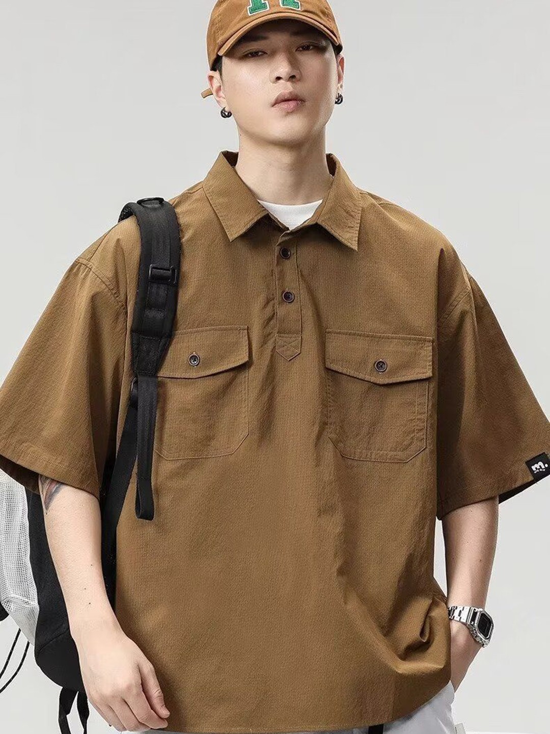 

StyleCast Men Polo Collar T-shirt, Brown