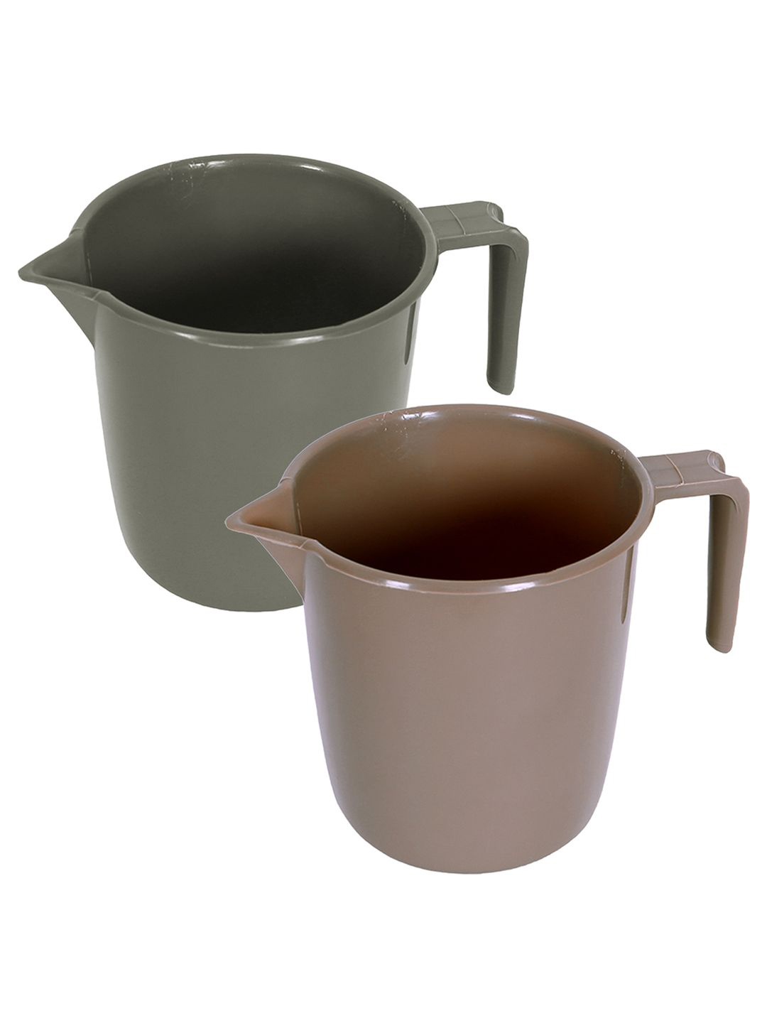 

Kuber Industries Grey and Brown 2 Pieces Bath Mugs 1L Each