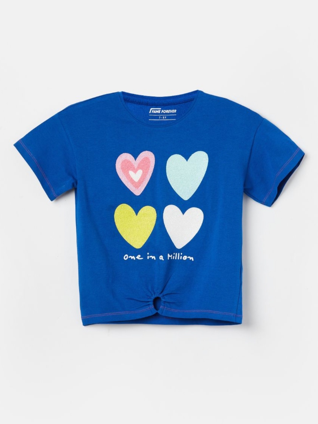 

Fame Forever by Lifestyle Girls Printed Applique T-shirt, Blue
