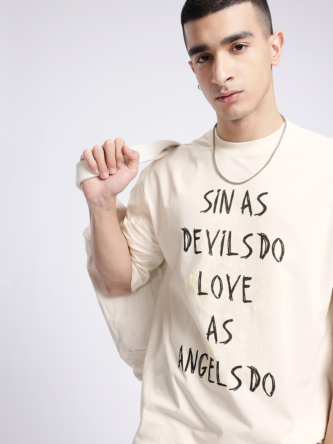 

glitchez Street Cool Typography & Graphic Printed Relaxed Fit T-shirt, Off white