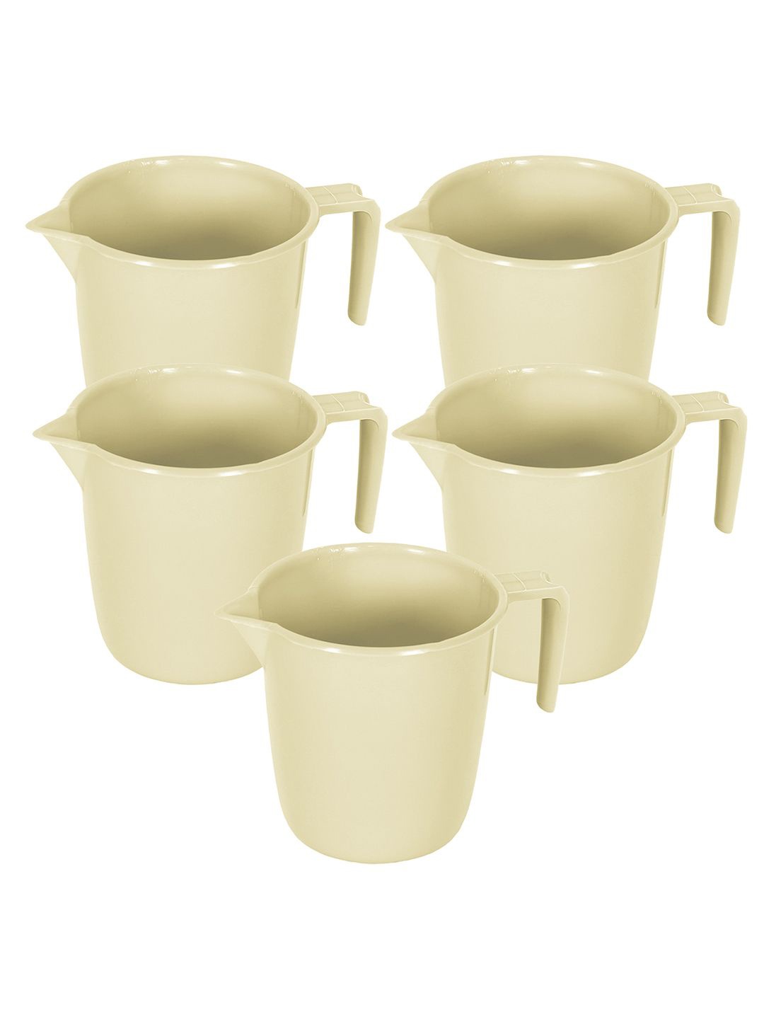 

Kuber Industries Beige 5 Pieces Bath Mugs 1L Each