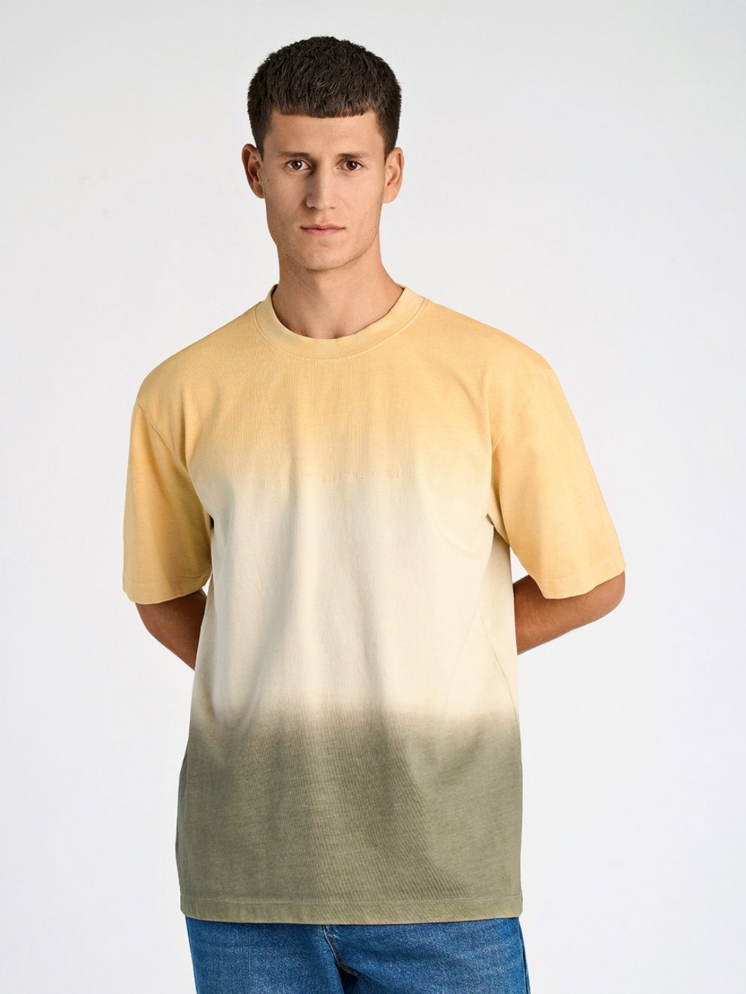 

LINDBERGH Men Printed Pure Cotton Raw Edge T-shirt, Multi