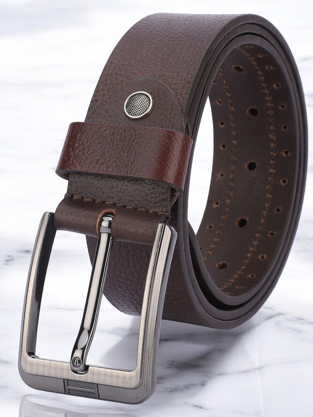 

WROGN Men Leather Formal Belt, Brown