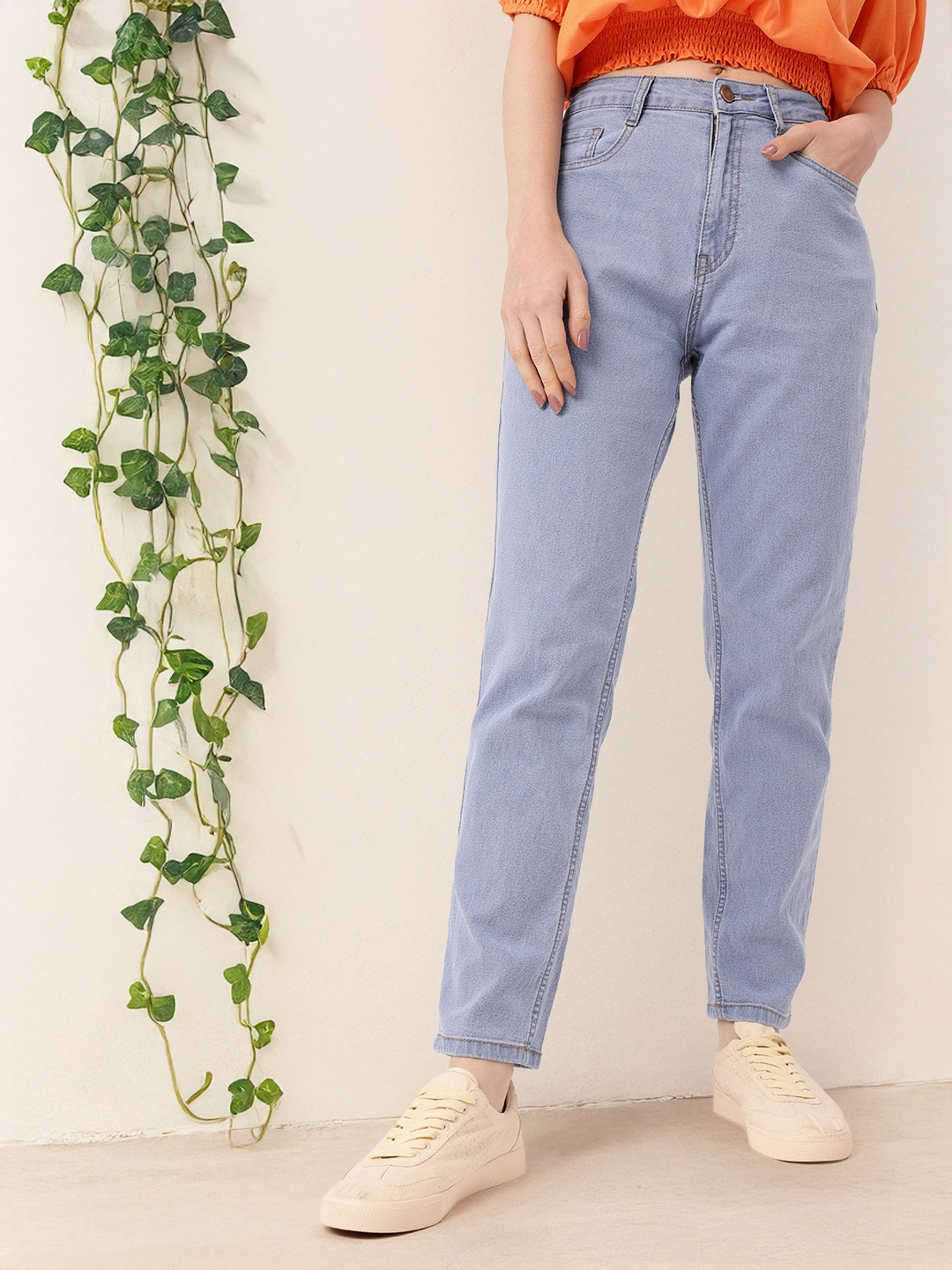 

DressBerry Women Soft Edge Boyfriend Fit Jeans, Blue