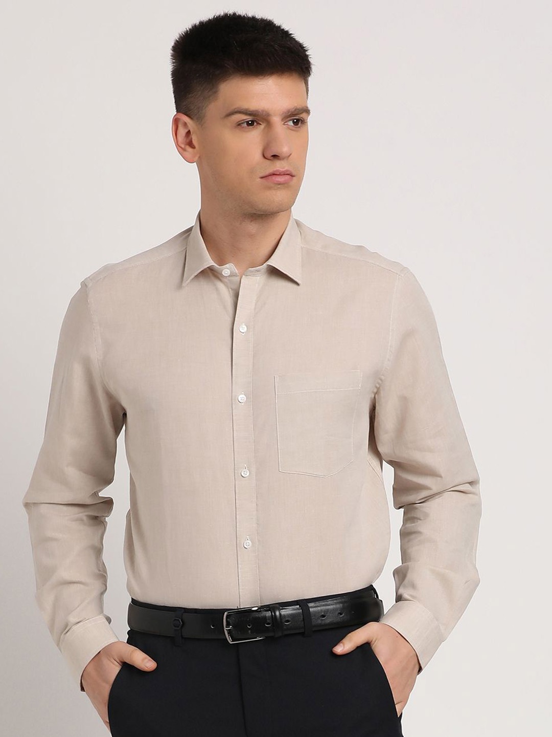 

Turtle Men Classic Opaque Formal Shirt, Grey