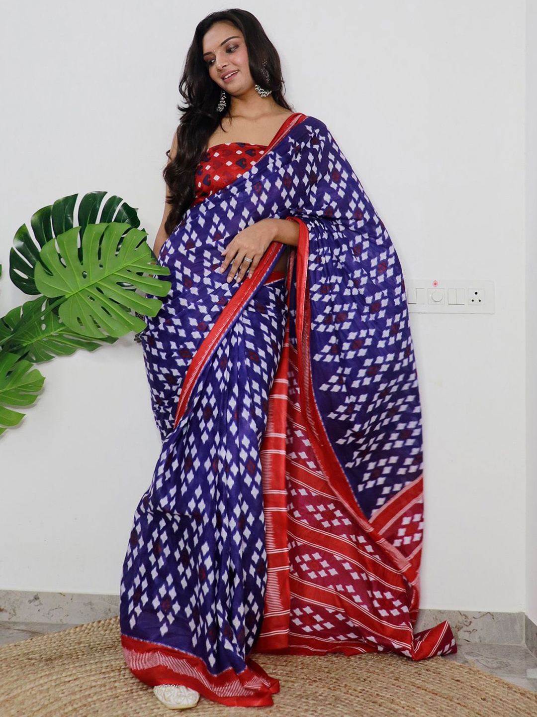 

Anouk Rustic Ikat Saree, Blue