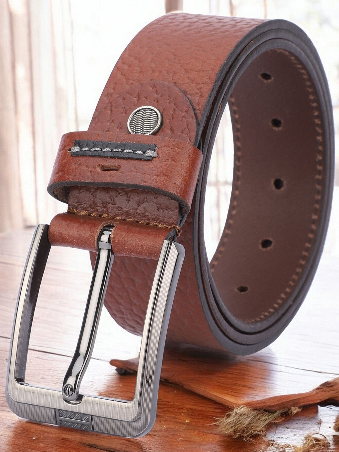 

The Roadster Lifestyle Co Genuine Leather Casual Belt, Tan