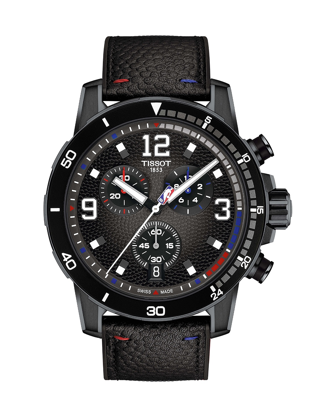 

TISSOT Men Dial & Leather Textured Straps Analogue Watch T1256173706700, Black