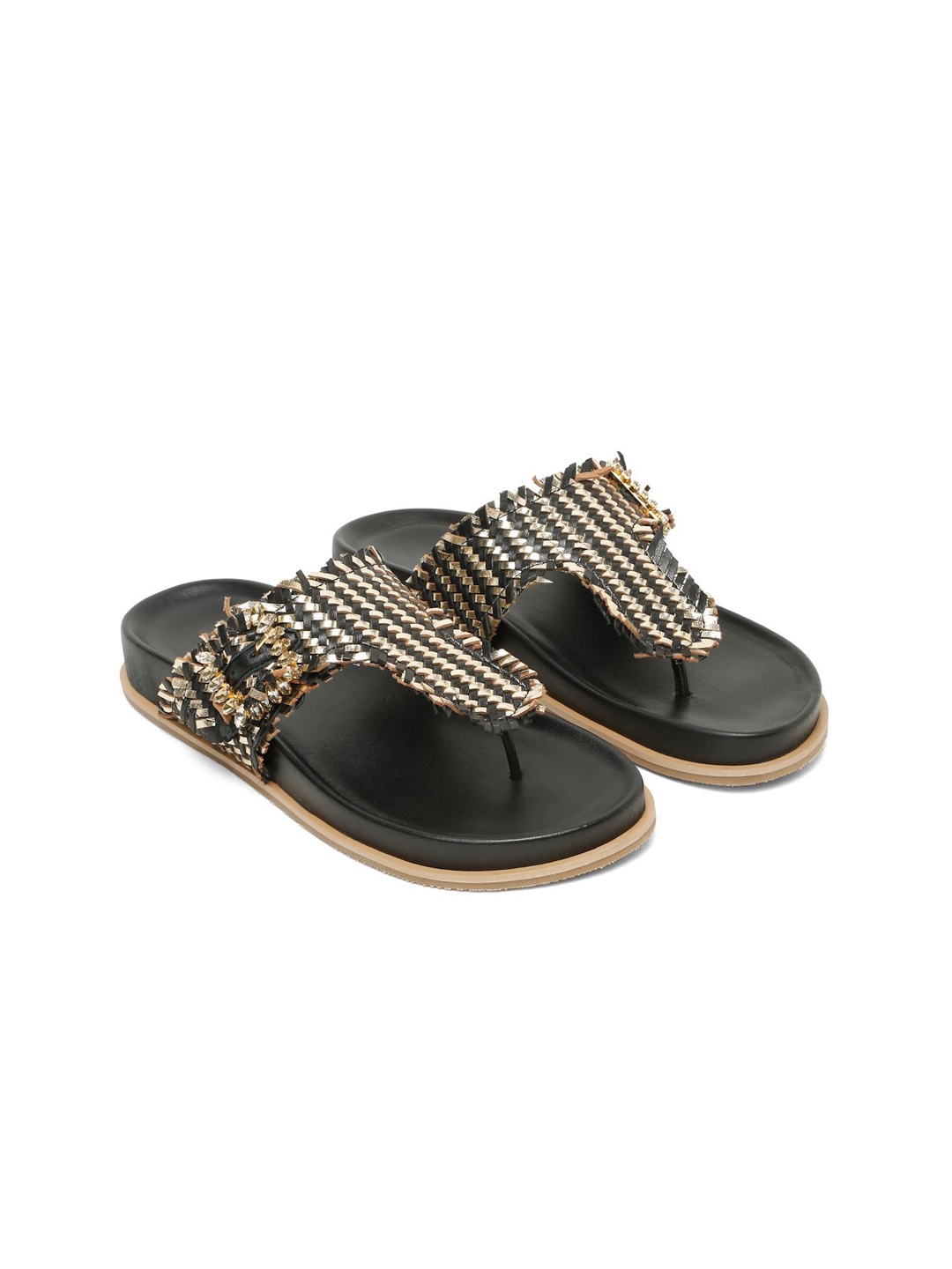 

HATS OFF ACCESSORIES Women Open Toe Flats, Black
