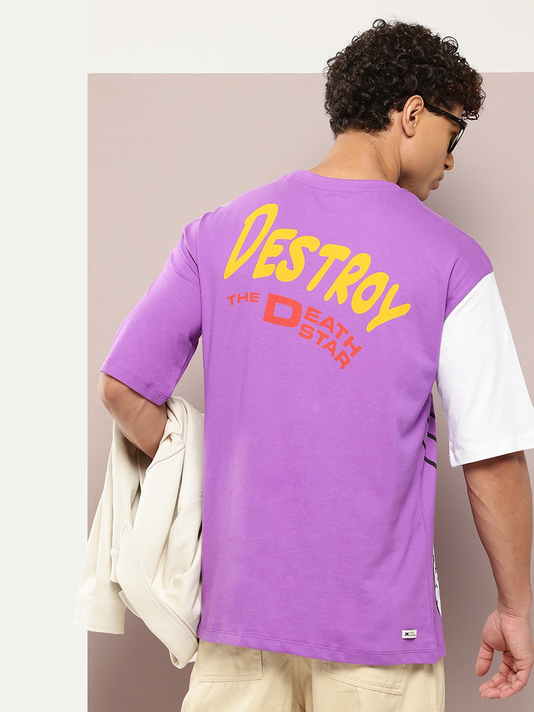 

Kook N Keech Star Wars Drop Shoulder Sleeves Pure Cotton Printed T-Shirt, Purple