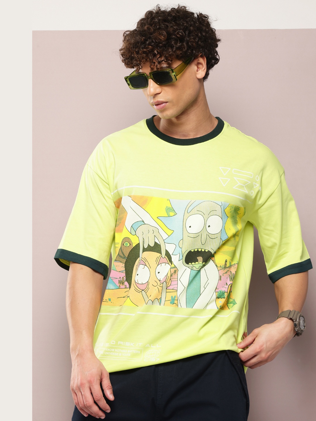 

Kook N Keech Men Printed Pure Cotton Oversized T-shirt, Green