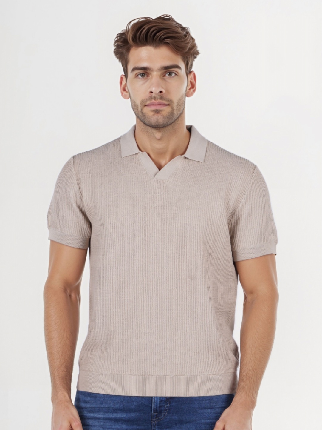 

Celio Men Polo Collar T-shirt, Beige