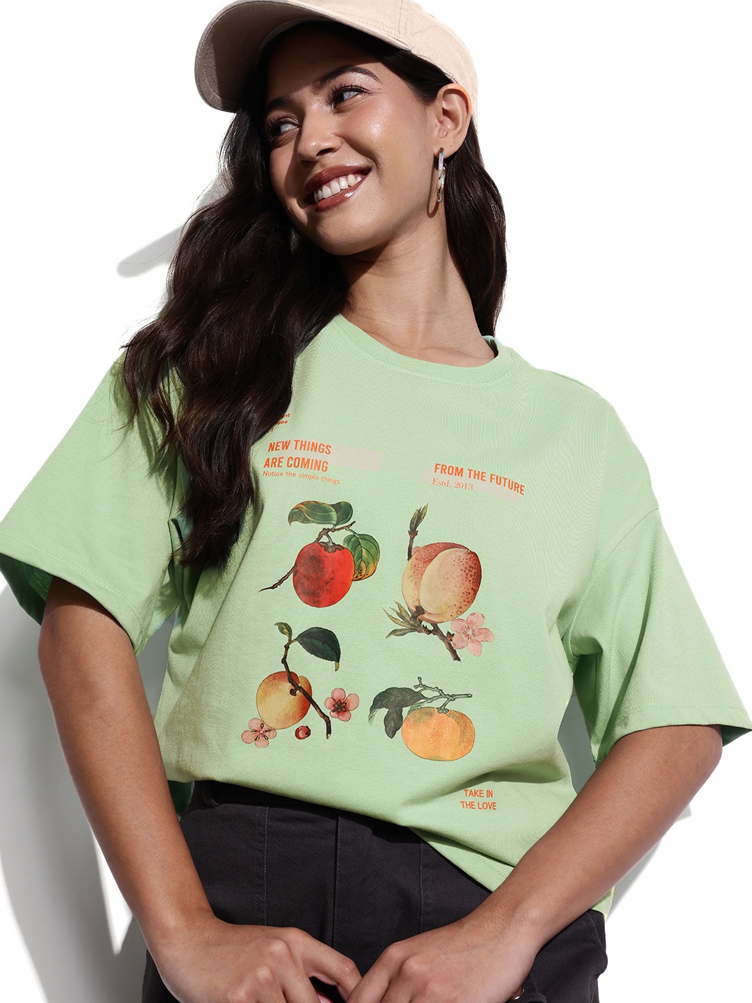 

DressBerry Refreshing Fruity Vibe Boxy T-shirt, Green