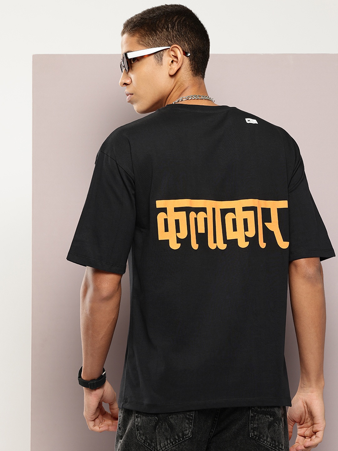 

Kook N Keech Men Pure Cotton Oversized Printed T-shirt, Black