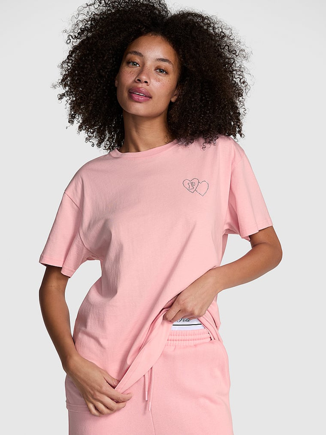 

Victoria's Secret Women Pockets T-shirt, Pink