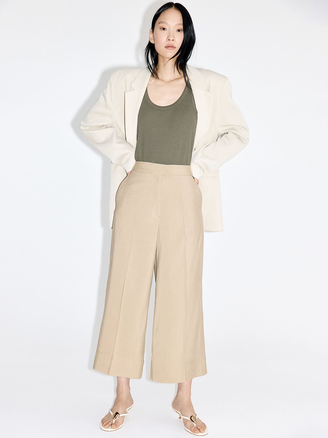 

H&M Tailored Culottes, Beige