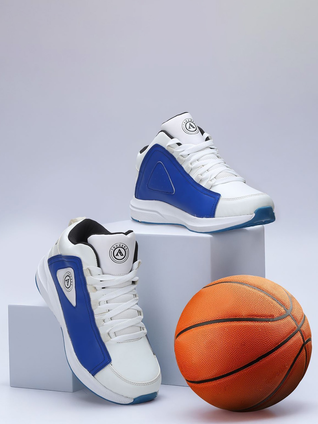 

THNXBRO Men PU Sneakers, Blue
