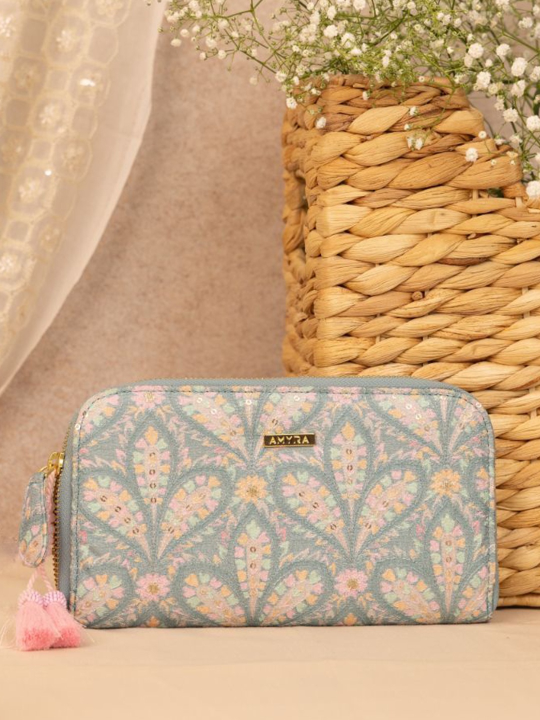 

AMYRA Embellished Structured Shoulder Bag, Blue