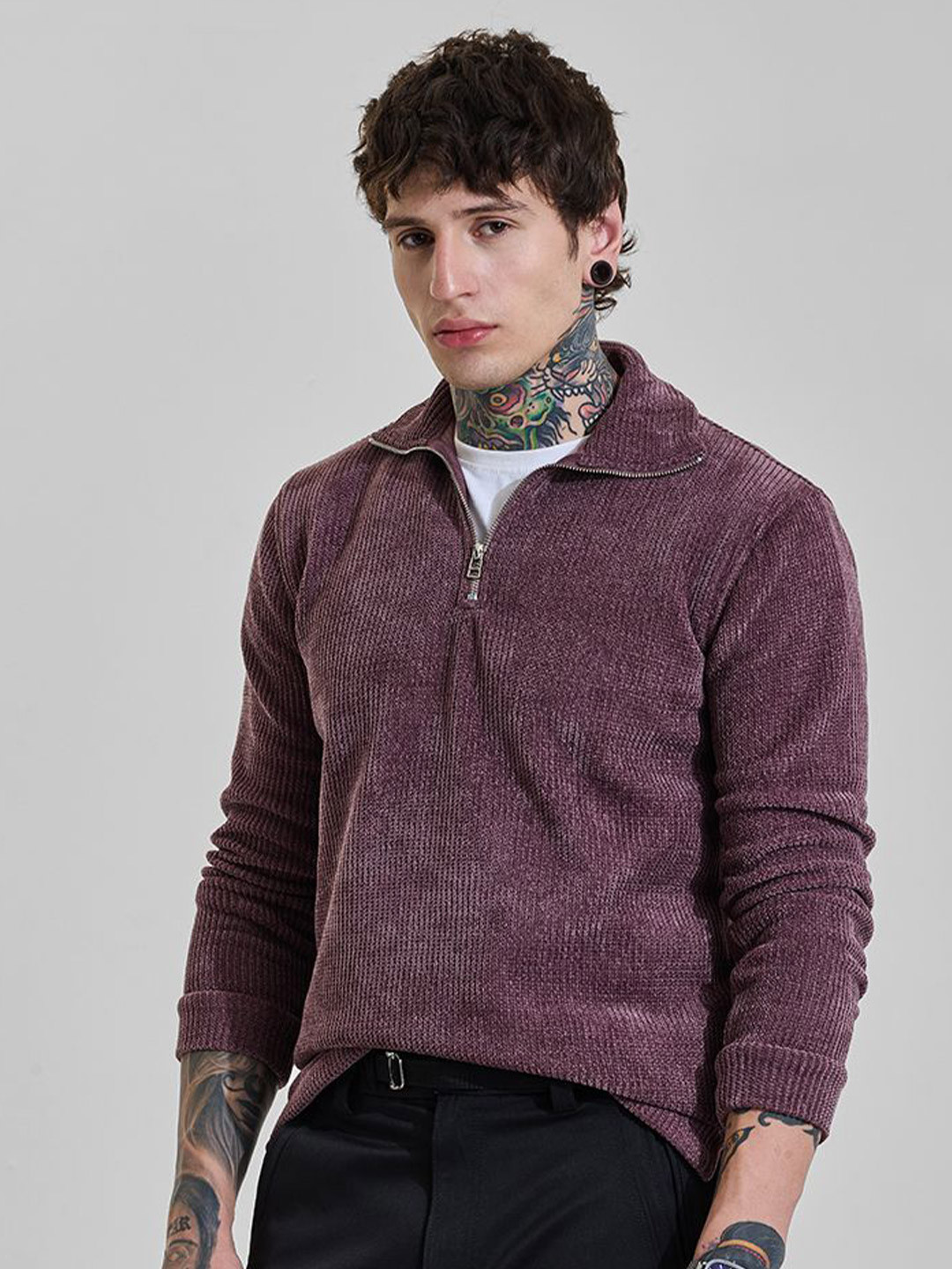 

Snitch Men Polo Collar Slim Fit T-shirt, Burgundy