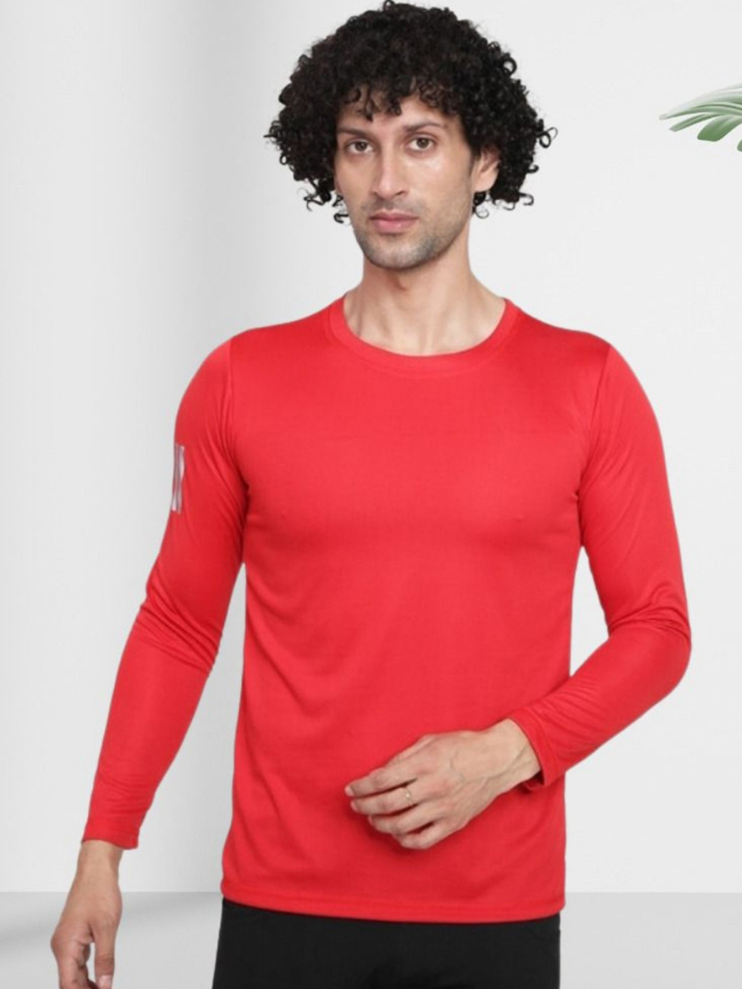 

FICKA Men Raw Edge T-shirt, Red