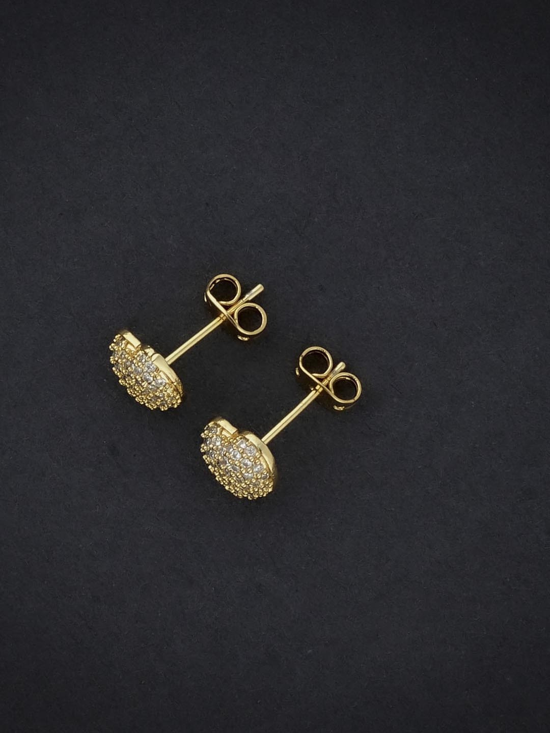 

TOTAPARI Gold-Plated Zircon Heart Shaped Studs