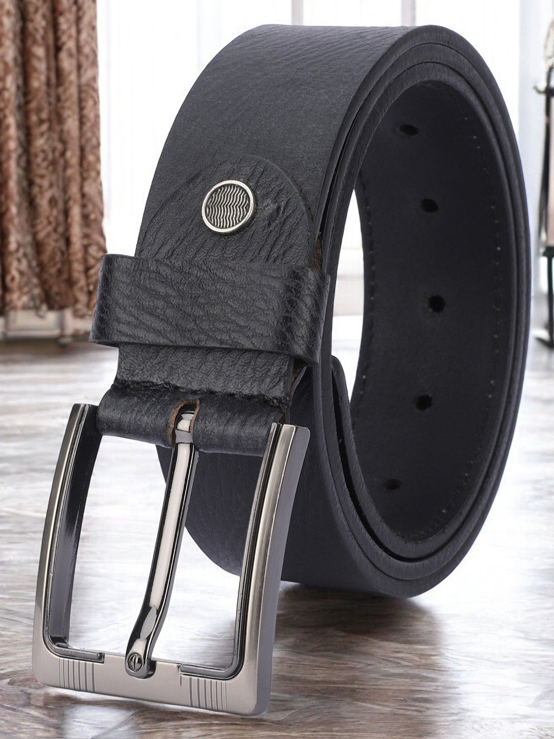 

WROGN Men Leather Formal Belt, Black