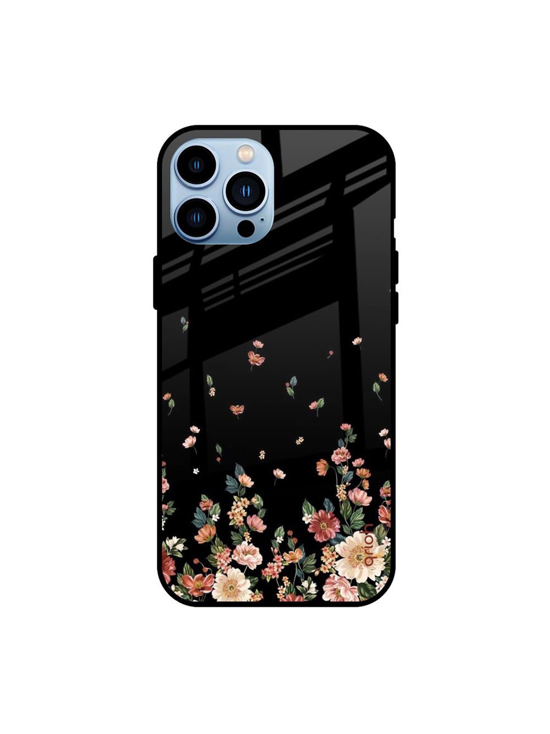 

QRIOH Floral Printed iPhone 13 Pro Max Back Case Mobile Accessories, Black