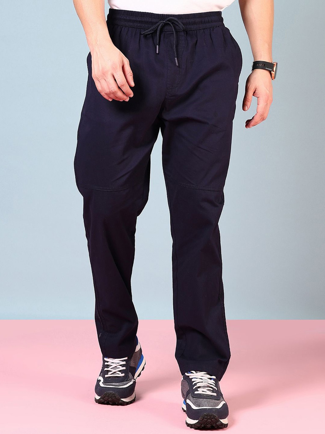 

V-Mart Men Mid Rise Track Pants, Navy blue