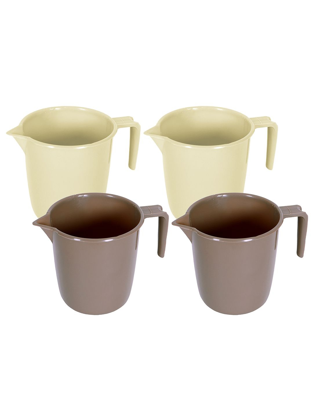 

Kuber Industries Beige & Brown 4 Pieces Bath Mugs 1L Each