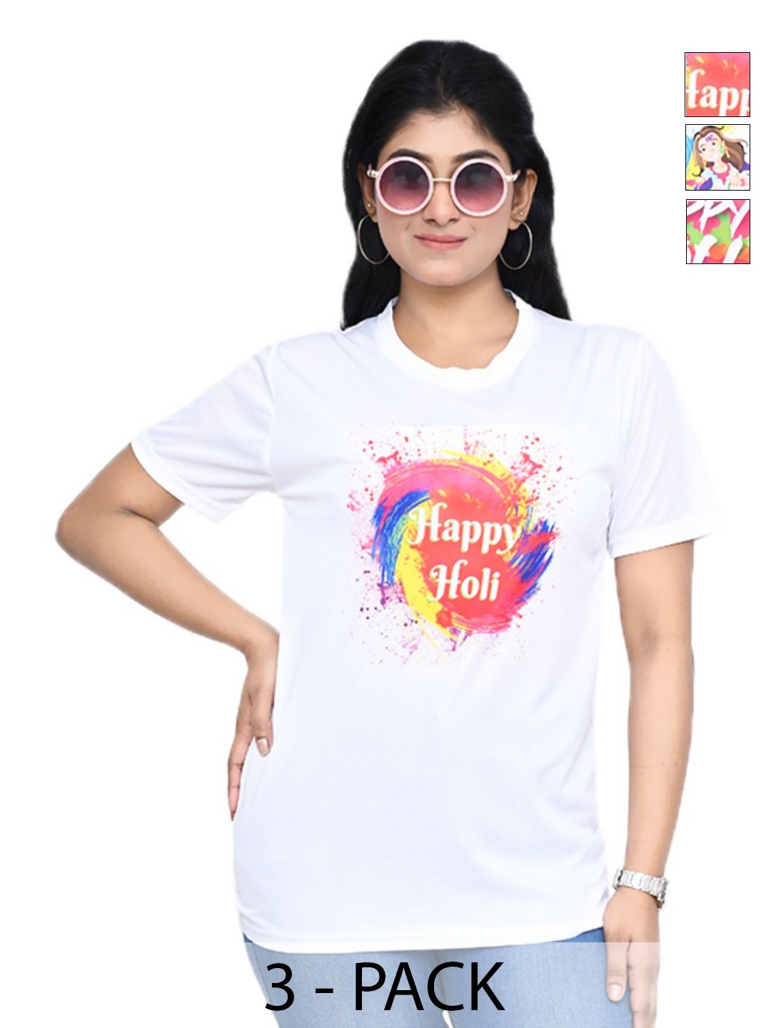 

RAPL Women 3 Printed T-shirt, White