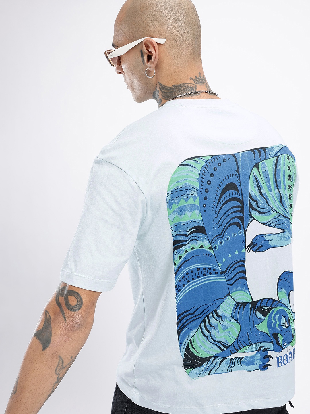 

glitchez Urban Dope Printed Relaxed Fit T-shirt, Blue