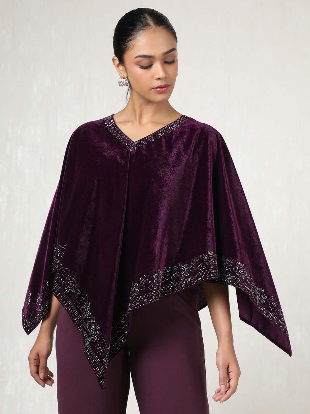 

Soch Embellished Velvet Kaftan Maxi Dress, Purple