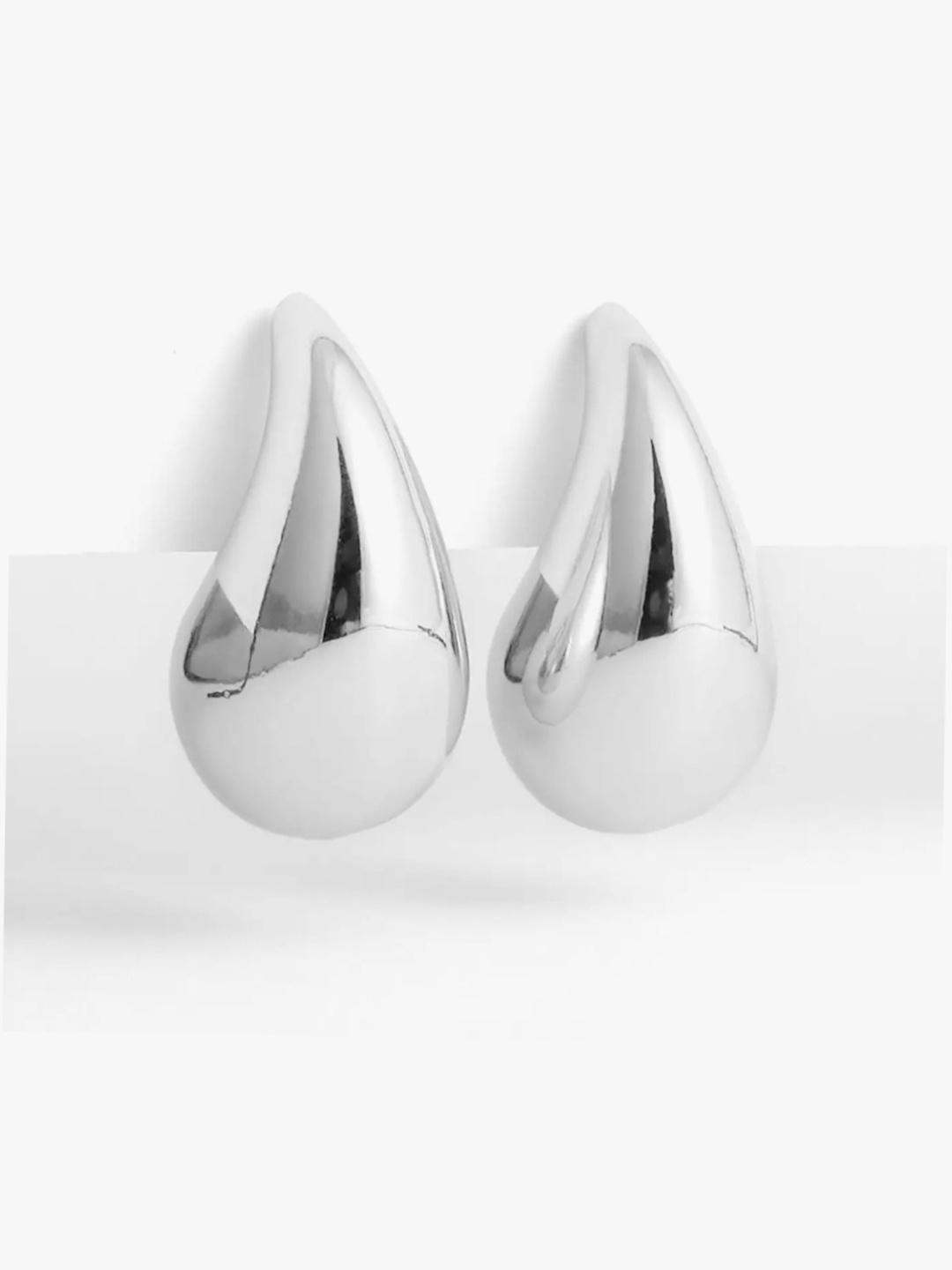 

V FASHION JEWELLERY Silver Plated Contemporary Shaped Studs Earrings