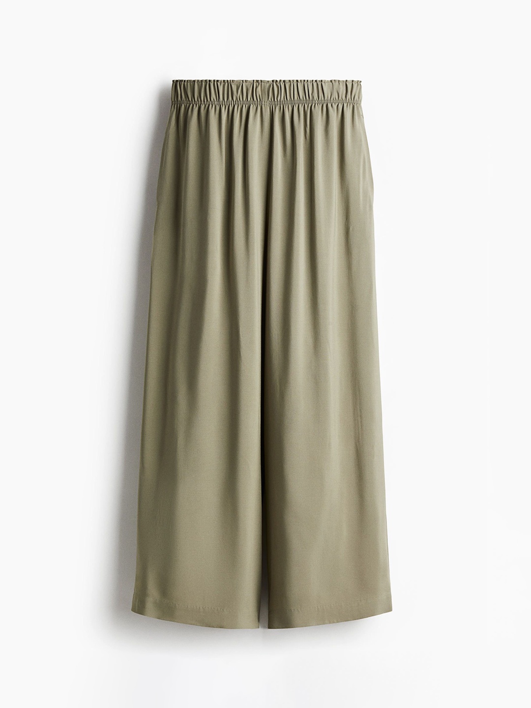 

H&M Cropped Pull-On Trousers, Green