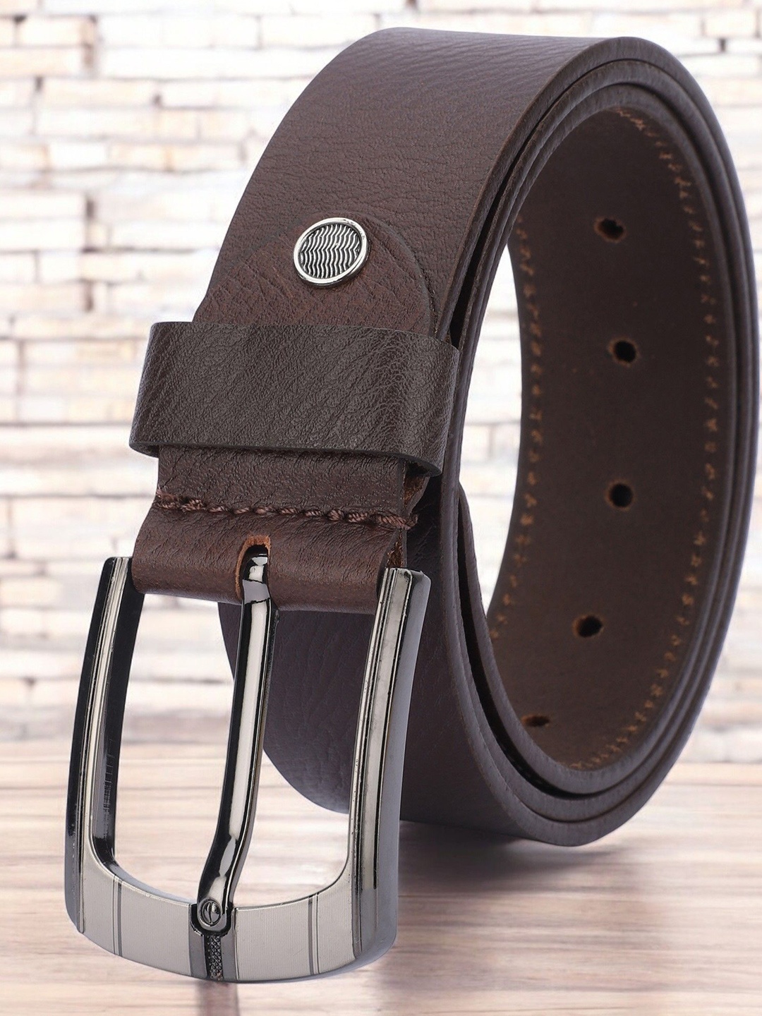 

WROGN Men Leather Formal Belt, Brown