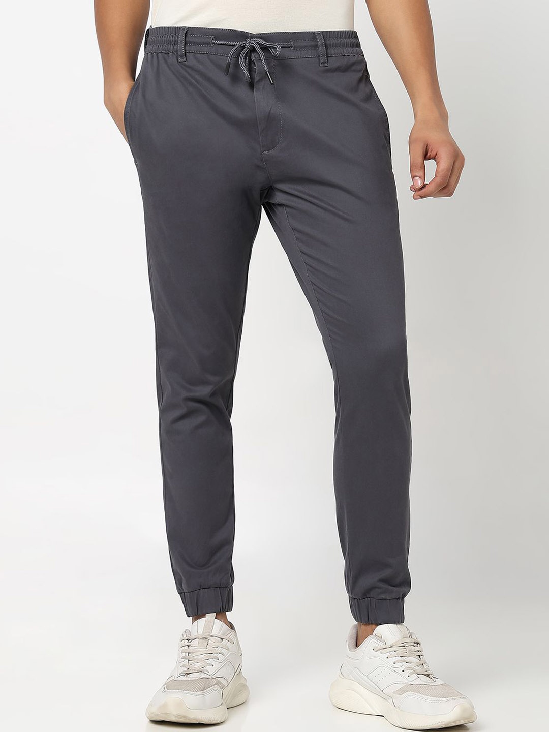 

R&B Men Mid Rise Joggers, Grey