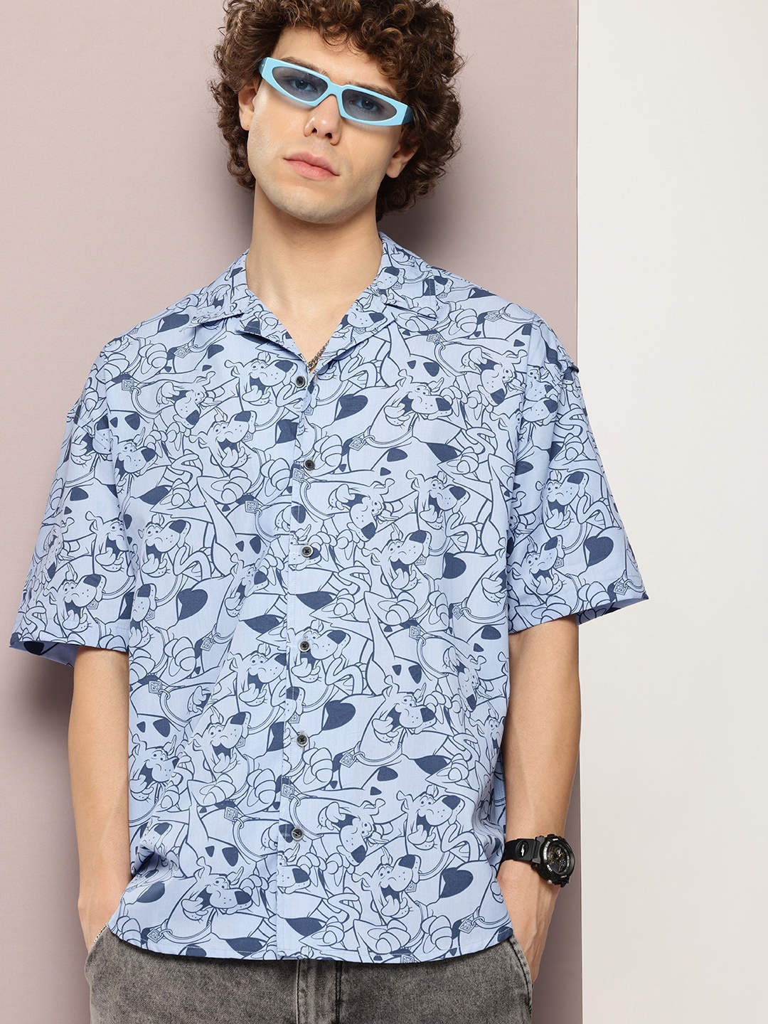 

Kook N Keech Toons Pure Cotton Scooby-Doo Printed Oversized Shirt, Blue