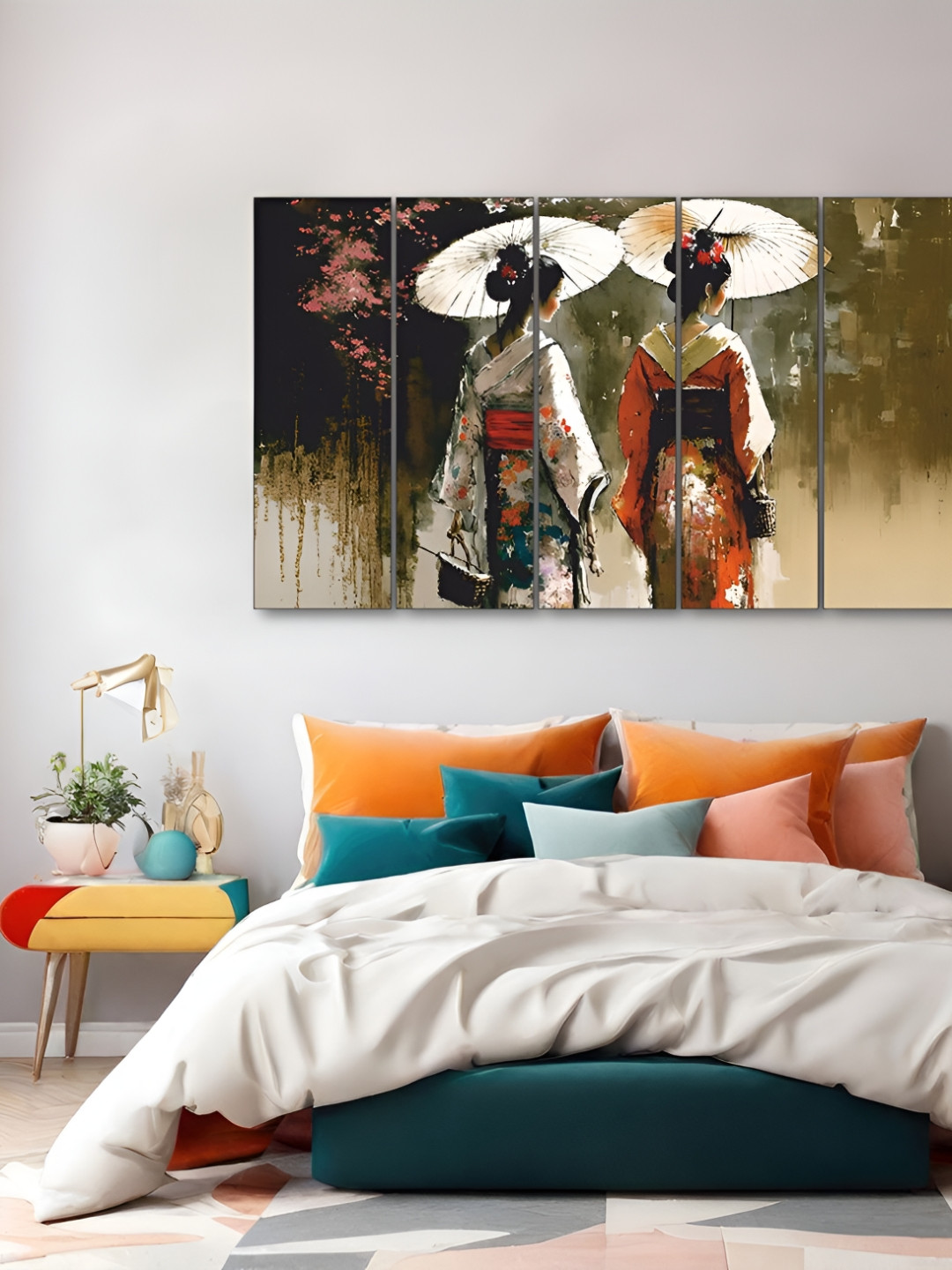 

The Castle Decor Black & Green 5 Piece Wood Abstract Wall Paintings