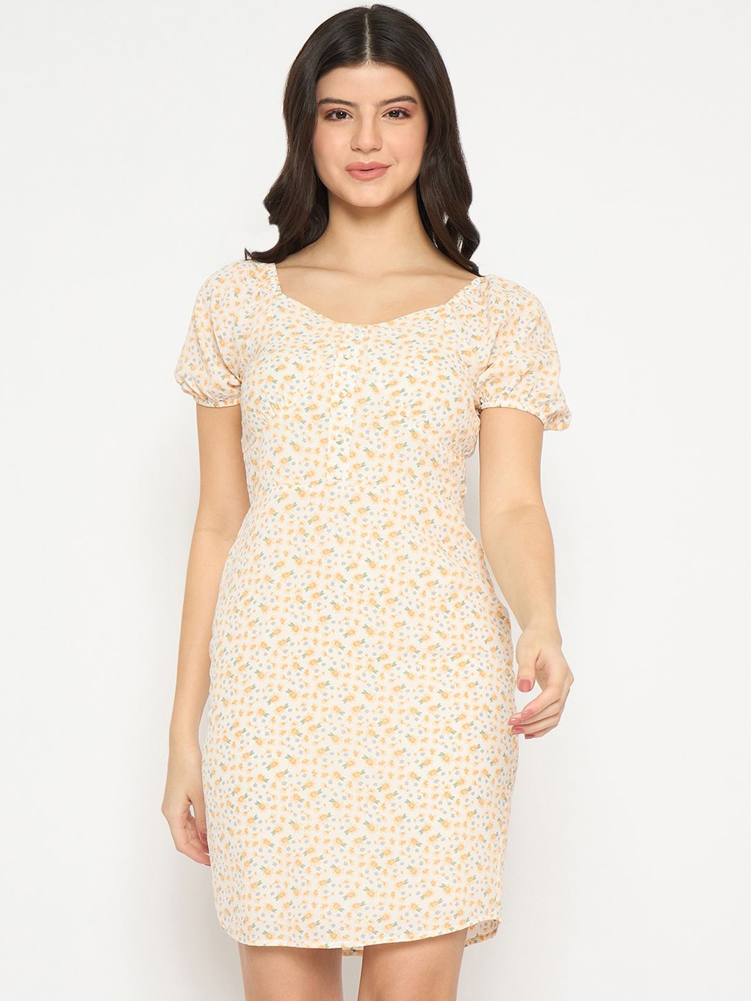 

Madame Floral Print Sheath Dress, Yellow