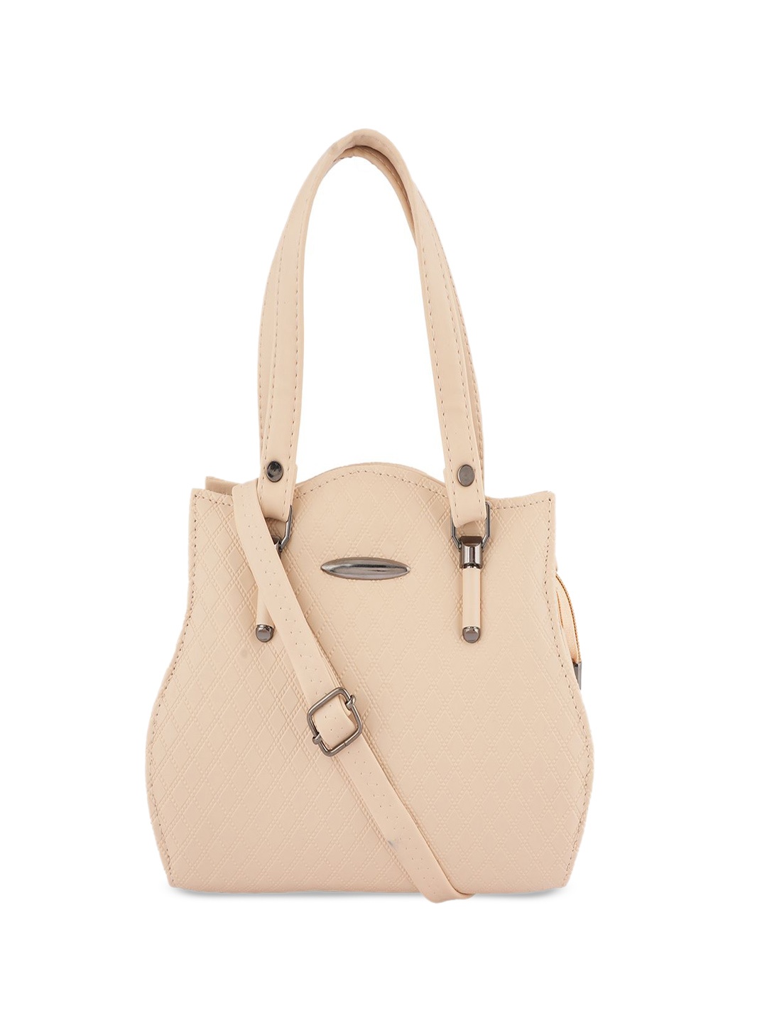 

Flingo Leather Bucket Handheld Bag, Off white