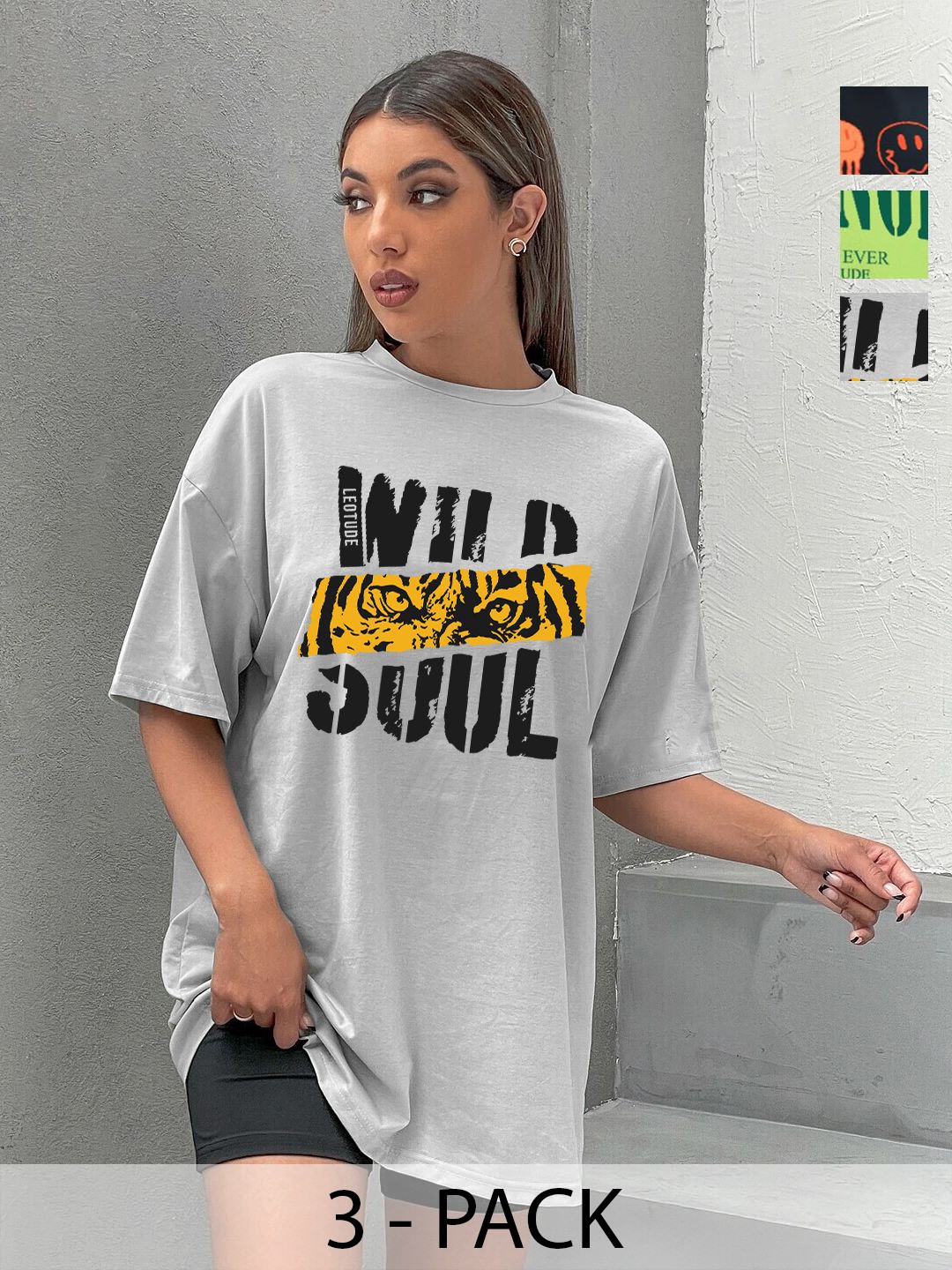 

Leotude Women 3 Printed T-shirt, Multi