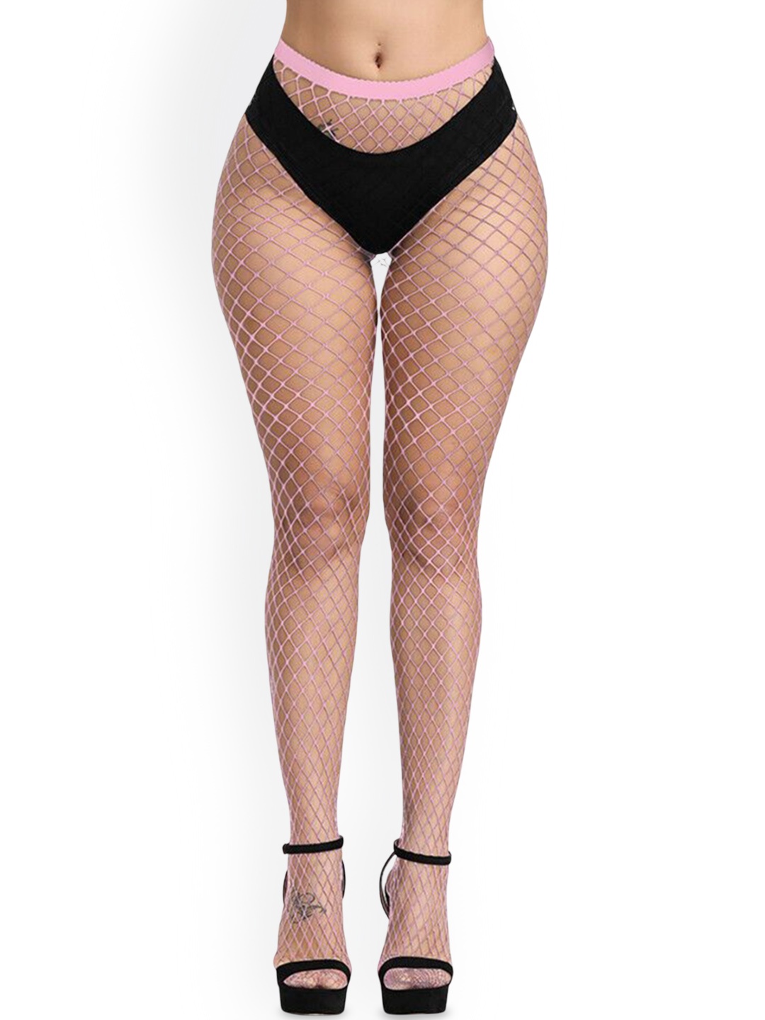 

NESKA MODA Fishnet PantyHose Stockings, Pink