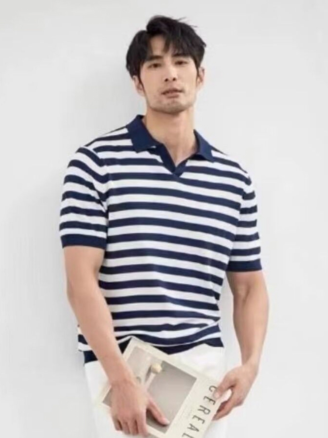 

StyleCast Men Striped Polo Collar T-shirt, Multi