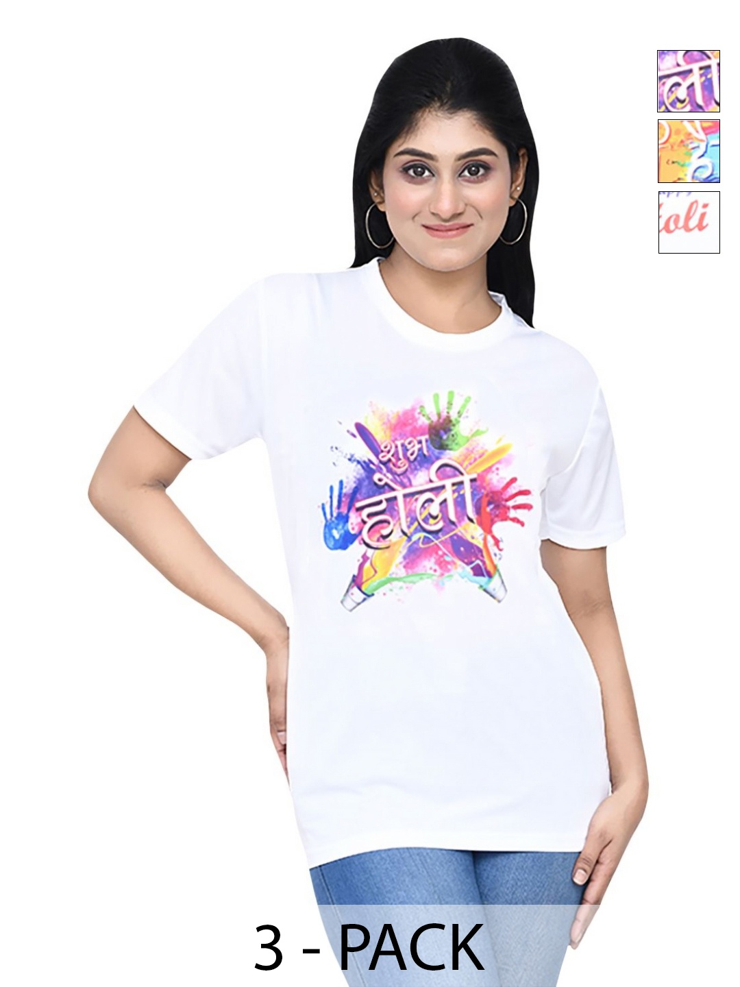 

RAPL Women 3 Printed T-shirt, White