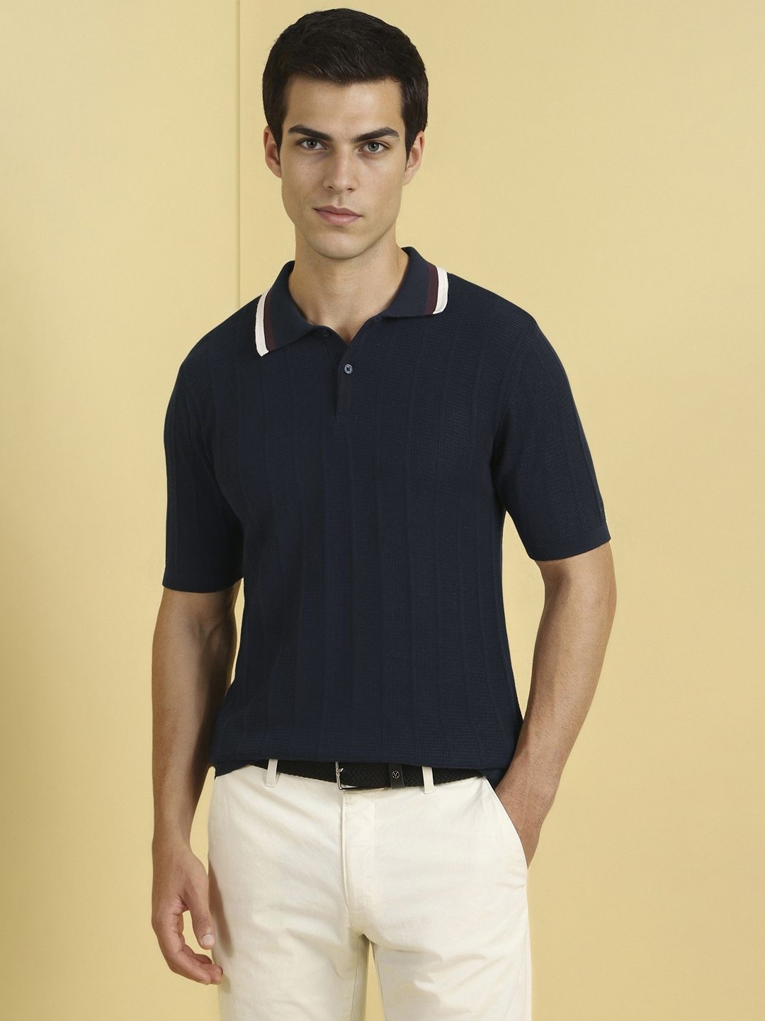 

Allen Solly Men Polo Collar Pockets T-shirt, Navy blue