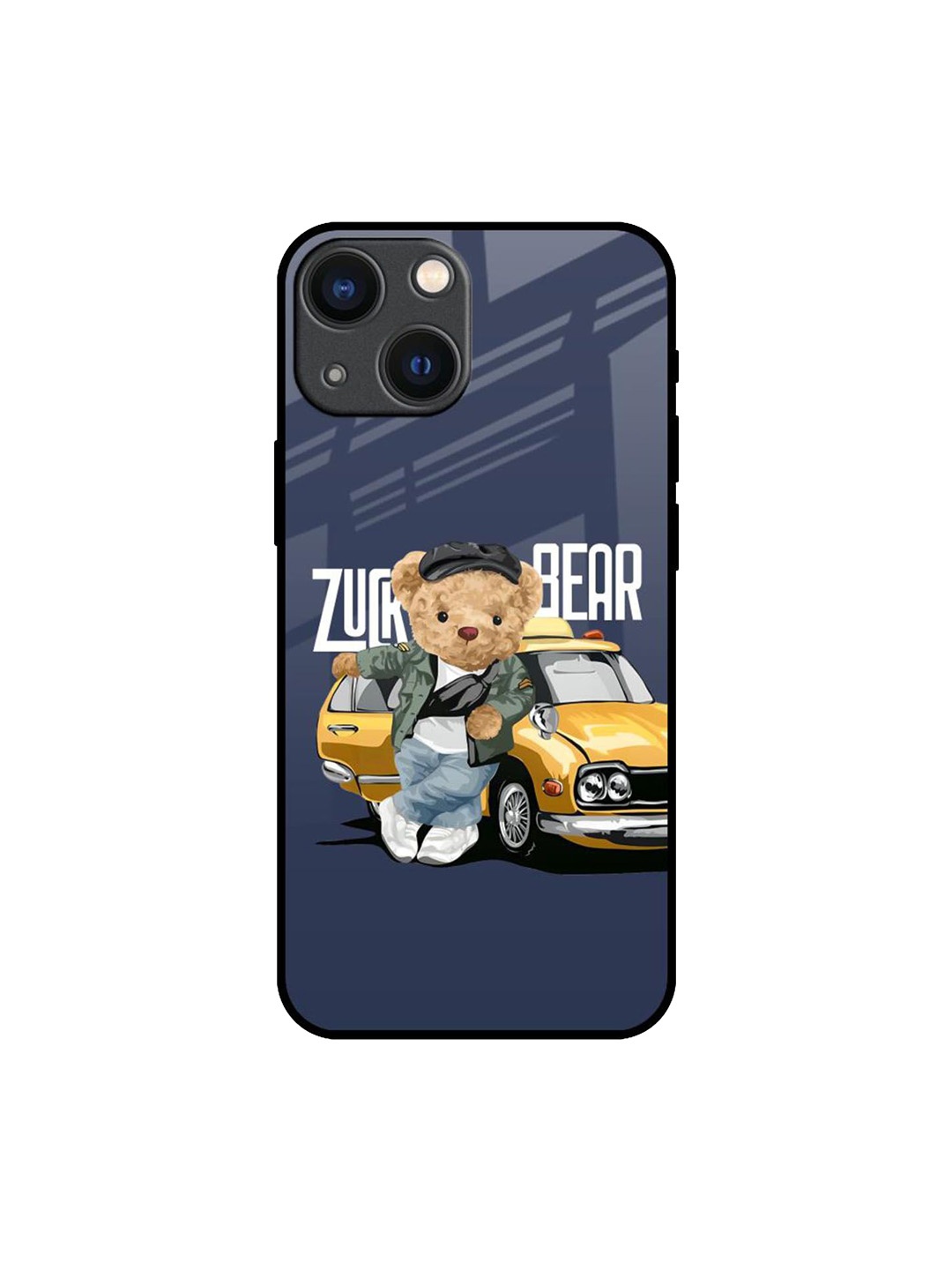 

QRIOH Typography Printed iPhone 14 Plus Back Case Mobile Accessories, Navy blue