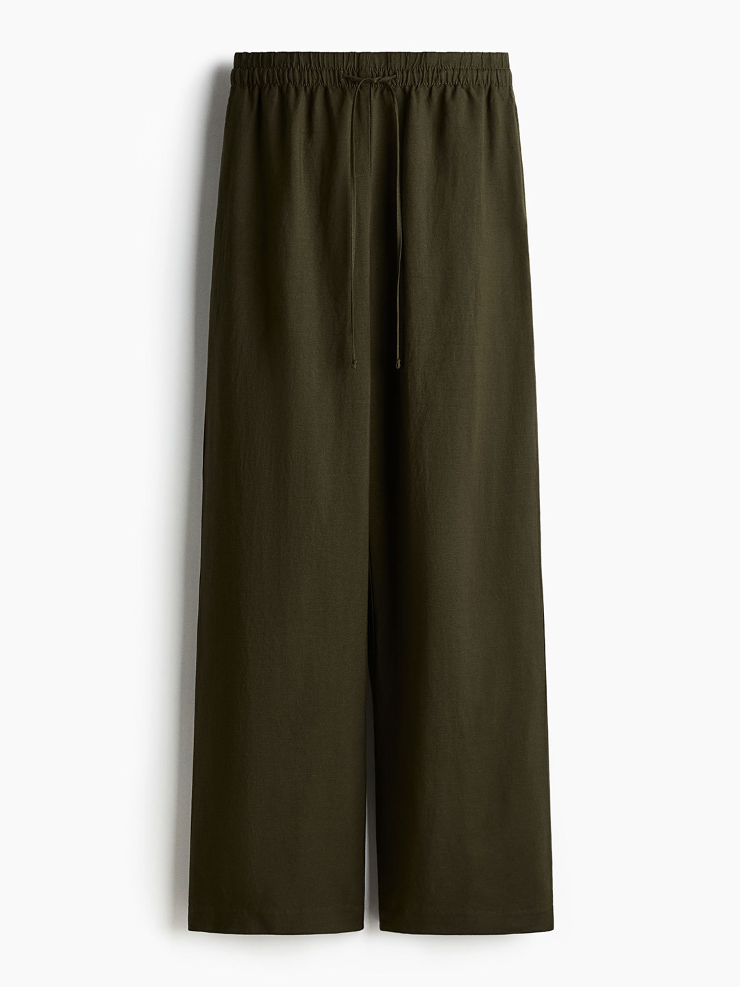 

H&M Linen-Blend Trousers, Green