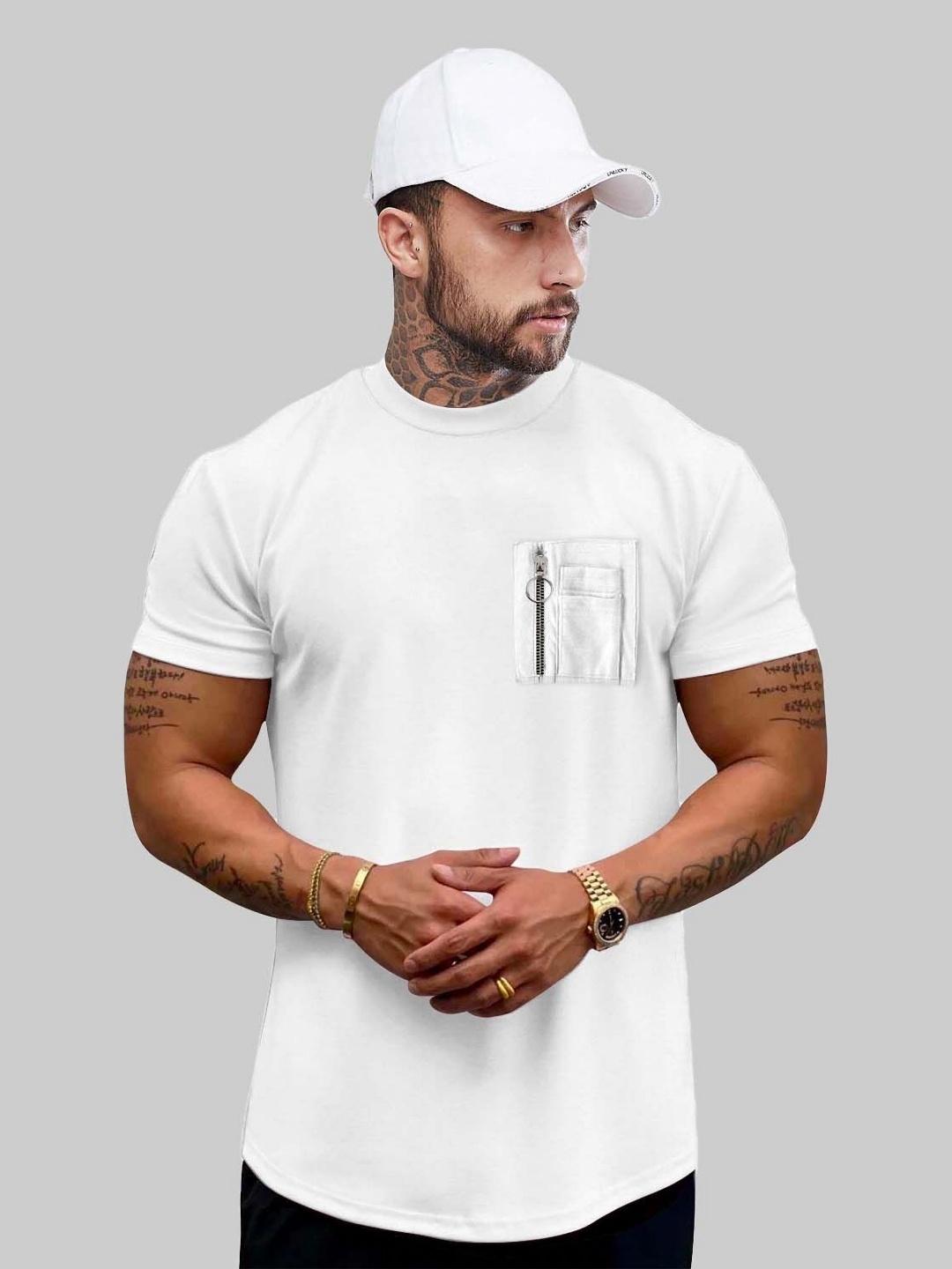 

SCATCHITE Men Pockets T-shirt, White