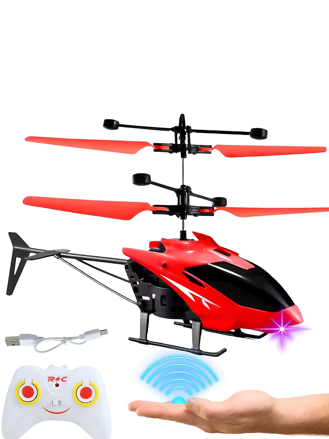

TBQ-The Baby Qoull Dual Mode Induction Flight Remote Control Helicopter, Red