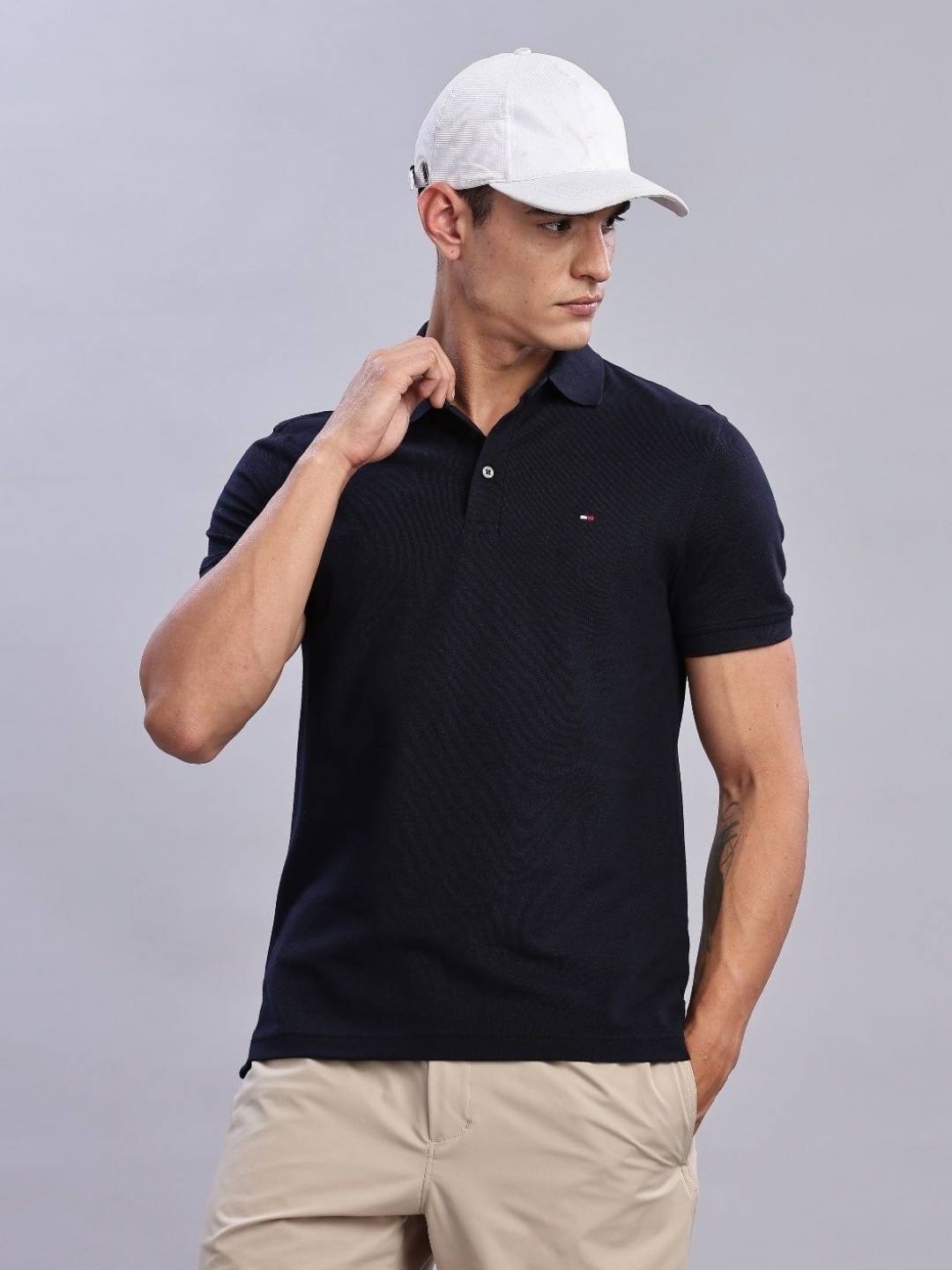 

Tommy Hilfiger Men Polo Collar T-shirt, Navy blue